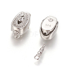 Rhodium Plated 925 Sterling Silver Box Clasps STER-L059-04P-2
