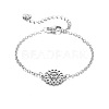304 Stainless Steel Chakra Yoga Flower Link Bracelets for Women FS-WGDB3EB-02-2
