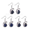 Gemstone Chameleon Dangle Earrings with Crystal Rhinestone EJEW-A092-10P-2