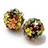 PVC Plastic Paillette with Glass Seed Beaded Pendants FIND-G058-01F-3