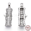Rhodium Plated 925 Sterling Silver Micro Pave Cubic Zirconia Pendants STER-T004-61P-1
