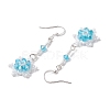 Glass Seed Beaded Dangle Earrings EJEW-MZ00171-01-4