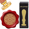 Brass Wax Seal Stamps with Wood Handle AJEW-WH0412-0210-1