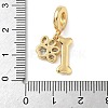 Brass Pave Clear Cubic Zirconia European Dangle Charms KK-D502-12G-3