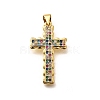 Rack Plating Brass Micro Pave Cubic Zirconia Pendants KK-L226-005G-01-1