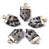 Natural Dalmatian Jasper Pointed Pendants X-G-N326-34D-1
