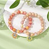 2Pcs 2 Colors 10.5mm Round Opaque Crackle Glass Beaded Stretch Bracelet Sets BJEW-MZ00080-2