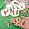 14Pcs 7 Colors Opaque Resin and Walnut Wood Big Pendants RESI-TA0005-12-7