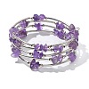 Natural  Amethyst Chip Warp Bracelets BJEW-JB01517-02-2