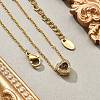 304 Stainless Steel Crystal Rhinestone Pendant Cable Chain Necklaces for Women NJEW-C062-01G-G-2