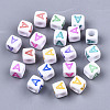 Opaque White Acrylic Beads SACR-R252-02A-1