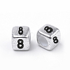 Antique Silver Plated Acrylic Beads PB43C9308-8-1
