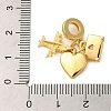 Rack Plating Brass Pave Clear Cubic Zirconia European Dangle Charms KK-P279-46G-3