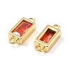 Brass Pave Glass Rectangle Connector Charms KK-H002-06G-02-2