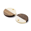 Opaque Resin & Walnut Wood Pendants RESI-XCP0002-13-2
