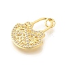 Brass Micro Pave Clear Cubic Zirconia Pendants KK-L225-043G-2