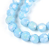Anti-Tarnish Electroplate Glass Beads Strands X-EGLA-T021-6mm-15-01-3