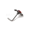 Heart Spider 316L Surgical Stainless Steel with Cubic Zirconia L-Shaped Nose Rings FS-WG44168-01-2