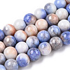 Ombre Effect Dyed Crackle Glass Round Beads Strands GLAA-T031-10mm-01B-1