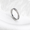304 Stainless Steel Micro Pave Clear Cubic Zirconia Finger Rings for Women FS-WG1B662-05-1