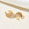 C-Shaped with Round Brass Micro Pave Clear Cubic Zirconia Cuff Earrings EJEW-L316-01G-02-3