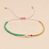 Adjustable Glass Seed Beads Braided Bead Bracelets for Women UG7337-6-1