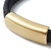 Men's Braided Black PU Leather Cord Bracelets BJEW-K243-53G-2