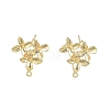 Brass Flower Stud Earring Findings KK-N231-304-2