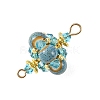 Handmade Porcelain & Glass & Seed Beads Links Connector Charms PALLOY-MZ01367-03-2