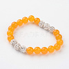 Natural Agate Beads Stretch Bracelets BJEW-E284-02A-1
