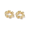 Brass Micro Pave Clear Cubic Zirconia European Beads KK-D228-03G-1