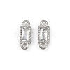 304 Stainless Steel Pave Clear Cubic Zirconia Rectangle Links Connector Charms STAS-F322-13P-1