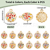   36Pcs 6 Colors Alloy Pendants ENAM-PH0002-29-2