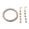 Undyed & Natural Moon and Star Xingyue Bodhi Beaded Jewelry Sets SJEW-JS01128-1