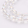 Electroplate Transparent Glass Beads Strands EGLA-T020-11-A02-3