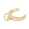 Brass Cubic Zirconia Charms ZIRC-C022-12G-3