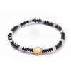 Non-Magnetic Synthetic Hematite Beads Stretch Bracelets BJEW-JB04660-03-1