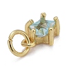 Brass Glass Pendants KK-P192-10-G02-3