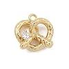 Brass Micro Pave Clear Cubic Zirconia Charms CU-CBA3D76-06G-1