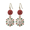 Alloy Enamel with Rhinestone Dangle Earrings EJEW-JE06079-1