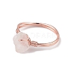 Natural Rose Quartz Chips Finger Ring RJEW-L082-03RG-04-3