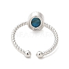 Natural Apatite Open Cuff Ring RJEW-M166-04P-G-3