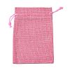 Polyester Imitation Burlap Packing Pouches Drawstring Bags ABAG-R004-14x10cm-04-2