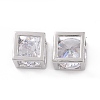 Hollow Brass Clear Cubic Zirconia Charms KK-E068-VC474-1
