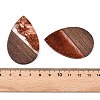 Transparent Resin & Walnut Wood Big Pendants RESI-T058-05D-4