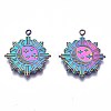 Rainbow Color 304 Stainless Steel Pendant Rhinestone Settings STAS-S119-091-2