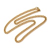 Ion Plating(IP) 304 Stainless Steel Cuban Link Chain Necklaces NJEW-L173-024G-02-2