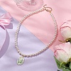 White Glass Pearl Beaded Necklaces NJEW-JN04652-02-2