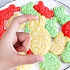 6Pcs 6 Styles Easter Theme Plastic Cookie Cutters EAER-PW0001-069-3