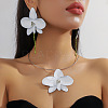 Flower Alloy Pendant Necklace & Stud Dangle Earring Sets FS-WG43B4A-14-1